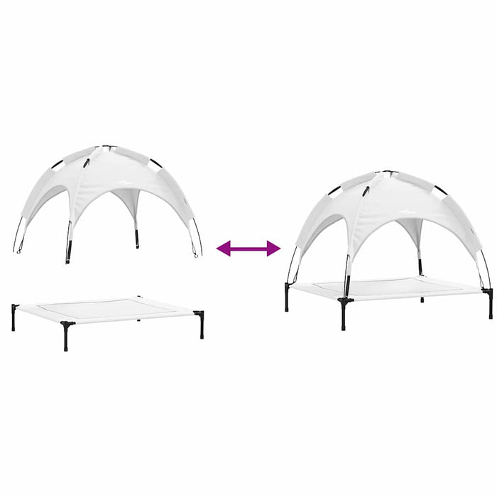 Letto rialzato per cani  con tetto removibile Grigio Argento L Acciaio 42008195