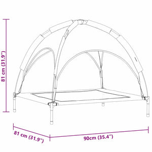 Letto rialzato per cani  con tetto removibile Grigio Argento L Acciaio 42008195