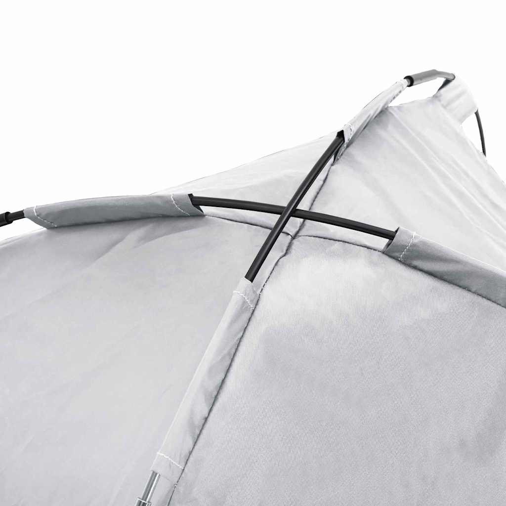 Letto per Cani Elevato  con Tetto Rimovibile Grigio Argento XL Acciaio 42008196