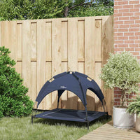 Letto rialzato per cani con tetto removibile blu navy L acciaio 42008199