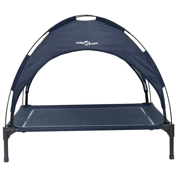 Letto per cani rialzato con tetto removibile blu navy XL acciaio 42008200
