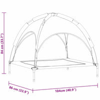 Letto per cani rialzato con tetto removibile blu navy XL acciaio 42008200