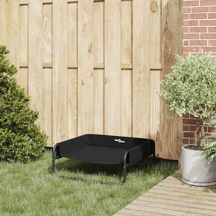 Letto Rialzato per Cani Nero in Tessuto e Metallo 42008204