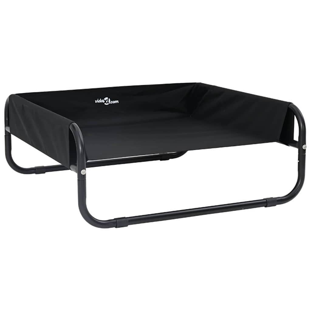 Letto Rialzato per Cani Nero in Tessuto e Metallo 42008204