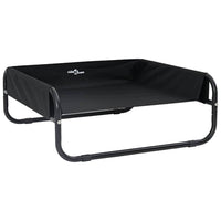 Letto Rialzato per Cani Nero in Tessuto e Metallo 42008204