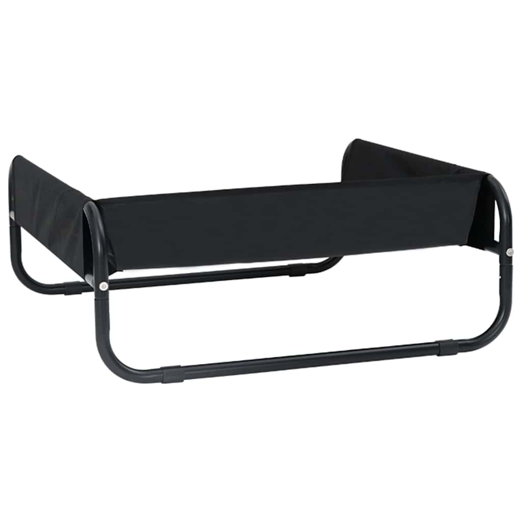 Letto Rialzato per Cani Nero in Tessuto e Metallo 42008204