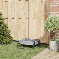 Letto Elevato per Cani Grigio Chiaro S Tessuto Oxford e Acciaio 42008206