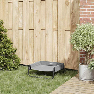 Letto Elevato per Cani Grigio Chiaro S Tessuto Oxford e Acciaio 42008206