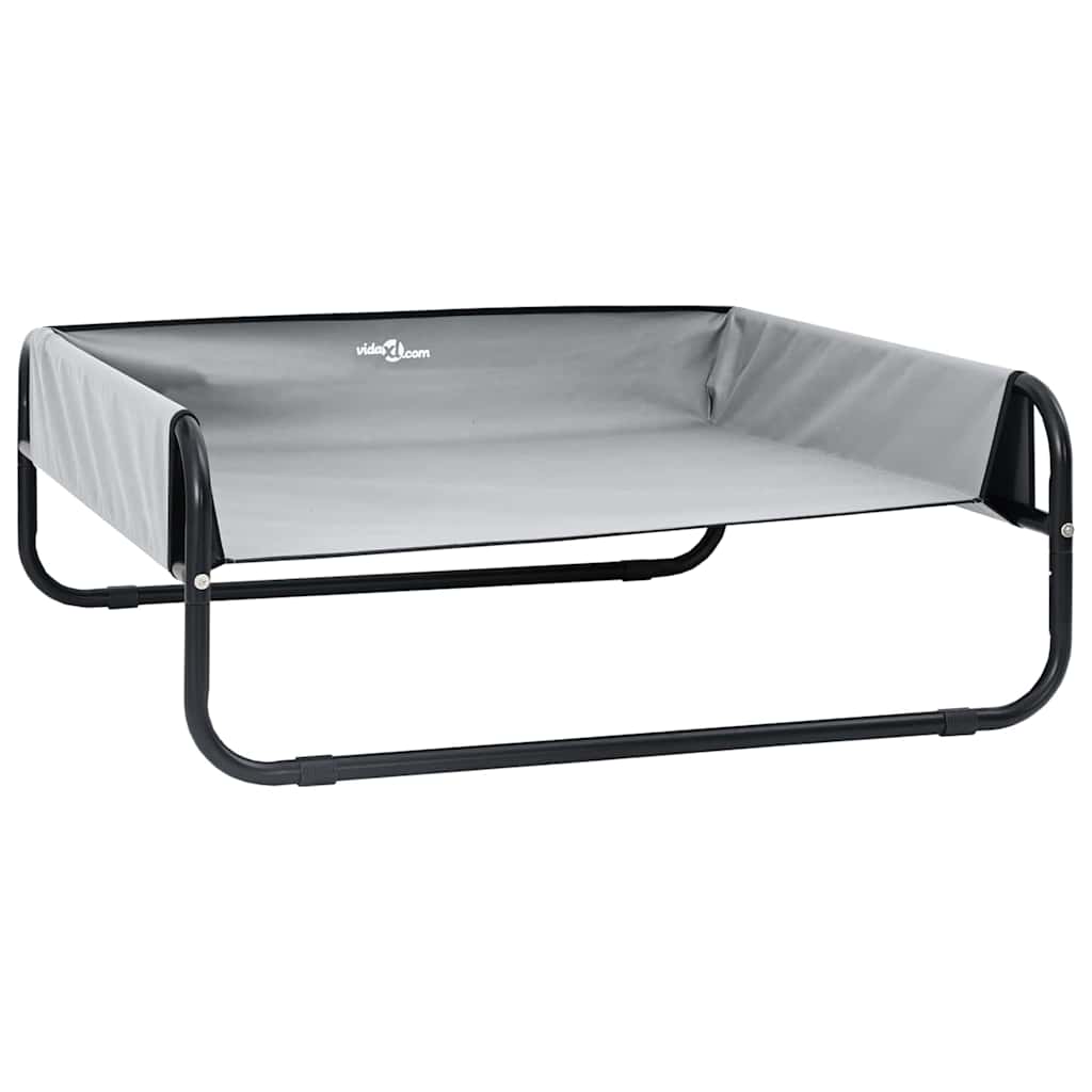 Letto Elevato per Cani Grigio Chiaro S Tessuto Oxford e Acciaio 42008206