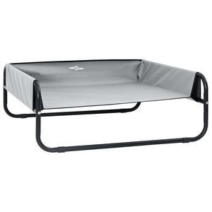 Letto Elevato per Cani Grigio Chiaro S Tessuto Oxford e Acciaio 42008206