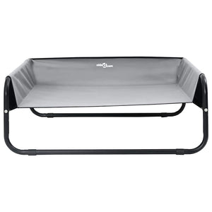 Letto Elevato per Cani Grigio Chiaro S Tessuto Oxford e Acciaio 42008206