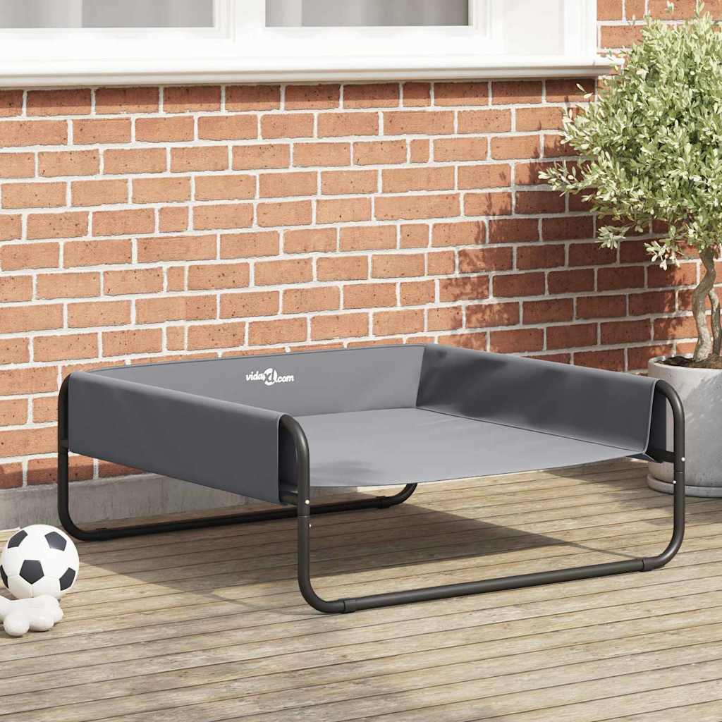 Letto per Cani Rialzato Grigio Chiaro L in Tessuto Oxford e Acciaio 42008210