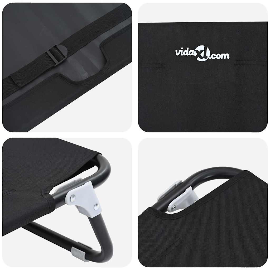 Letto Pieghevole per Cani Nero in Tessuto Oxford e Acciaio 42008213