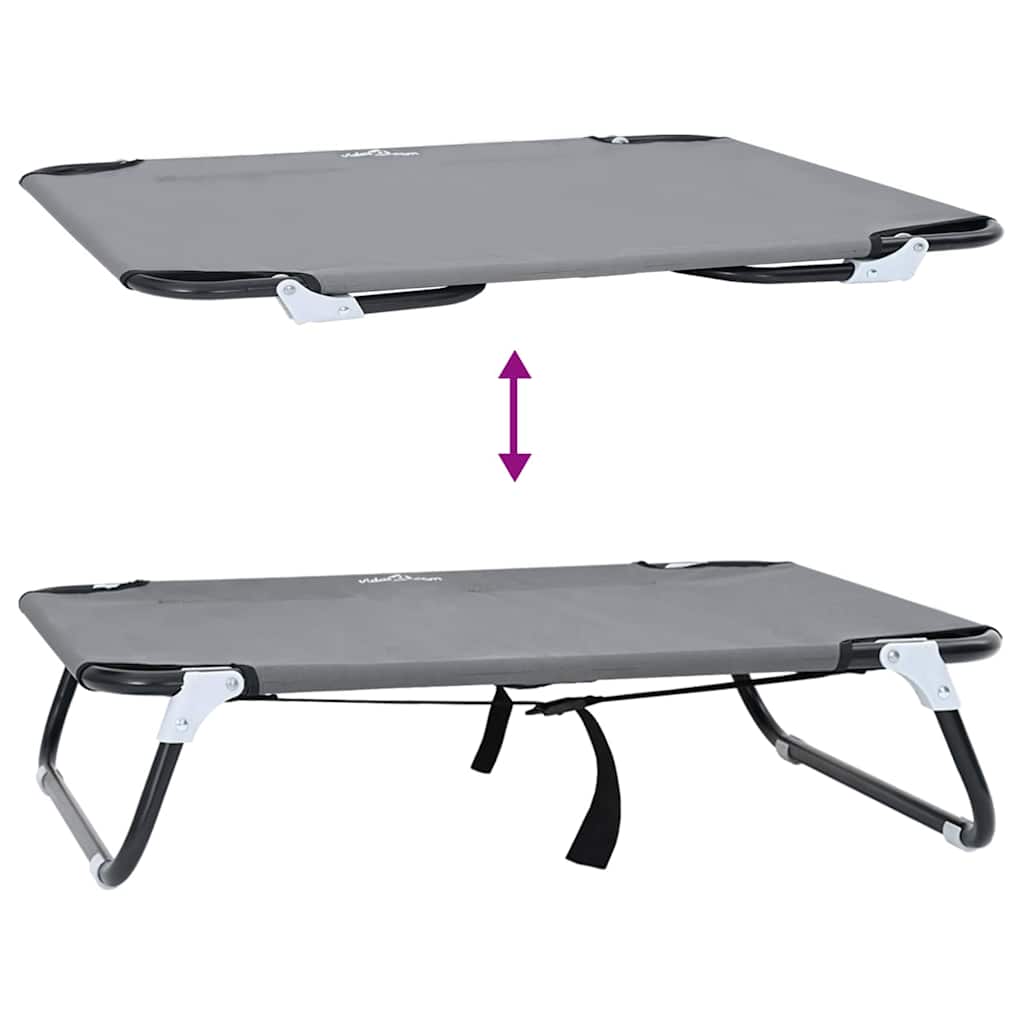 Letto per Cani Pieghevole Grigio Chiaro in Tessuto Oxford e Acciaio 42008215