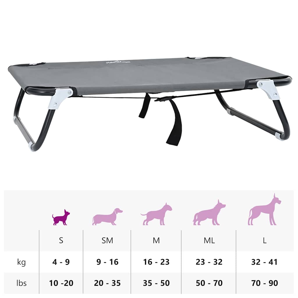 Letto per Cani Pieghevole Grigio Chiaro in Tessuto Oxford e Acciaio 42008215