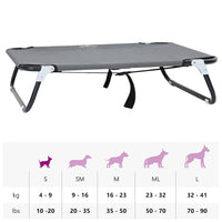 Letto per Cani Pieghevole Grigio Chiaro in Tessuto Oxford e Acciaio 42008215