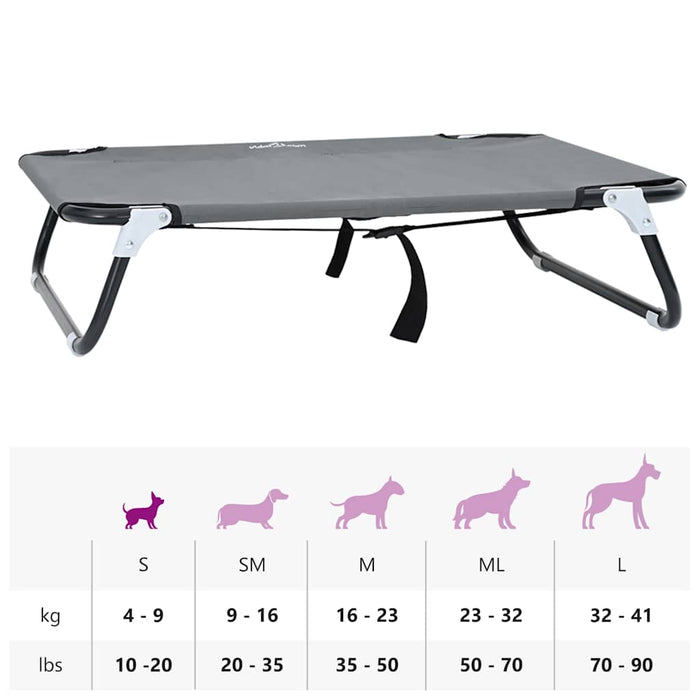 Letto per Cani Pieghevole Grigio Chiaro in Tessuto Oxford e Acciaio 42008215