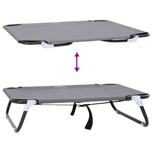 Letto Pieghevole Grigio Chiaro per Cani M in Tessuto Oxford e Acciaio 42008216