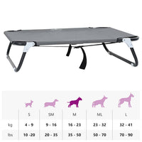 Letto Pieghevole Grigio Chiaro per Cani M in Tessuto Oxford e Acciaio 42008216