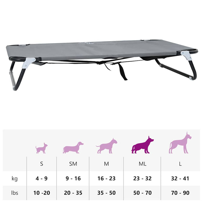 Letto Pieghevole per Cani  Grigio chiaro 42008217