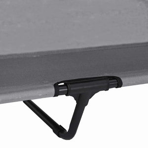 Letto per Cani Rialzato con Tettuccio Rimovibile Grigio Chiaro XL Acciaio 42008219