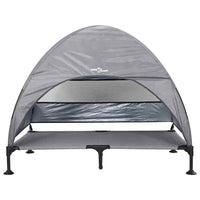 Letto per Cani Rialzato con Tettuccio Rimovibile Grigio Chiaro XL Acciaio 42008219