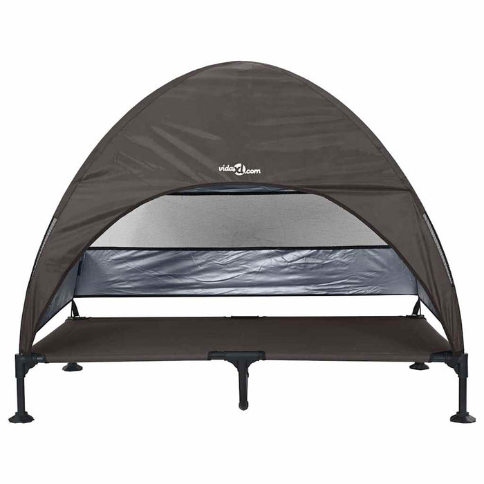 vidaXL Letto per Cani Elevato Marrone 127 x 81 x 108 cm
