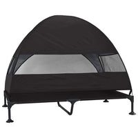 Letto rialzato per cani con tettoia rimovibile Nero XL Acciaio 42008221