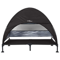 Letto rialzato per cani con tettoia rimovibile Nero XL Acciaio 42008221