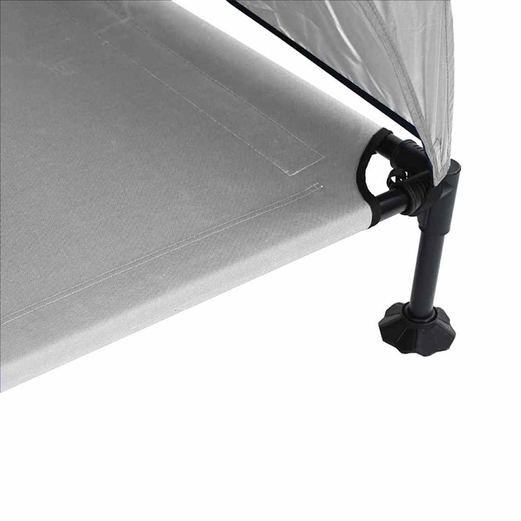 Letto rialzato per cani  con tetto removibile grigio argento XL acciaio 42008222