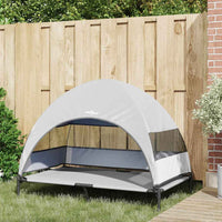 Letto rialzato per cani  con tetto removibile grigio argento XL acciaio 42008222