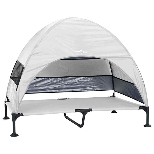 Letto rialzato per cani  con tetto removibile grigio argento XL acciaio 42008222