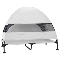 Letto rialzato per cani  con tetto removibile grigio argento XL acciaio 42008222