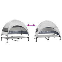 Letto rialzato per cani  con tetto removibile grigio argento XL acciaio 42008222