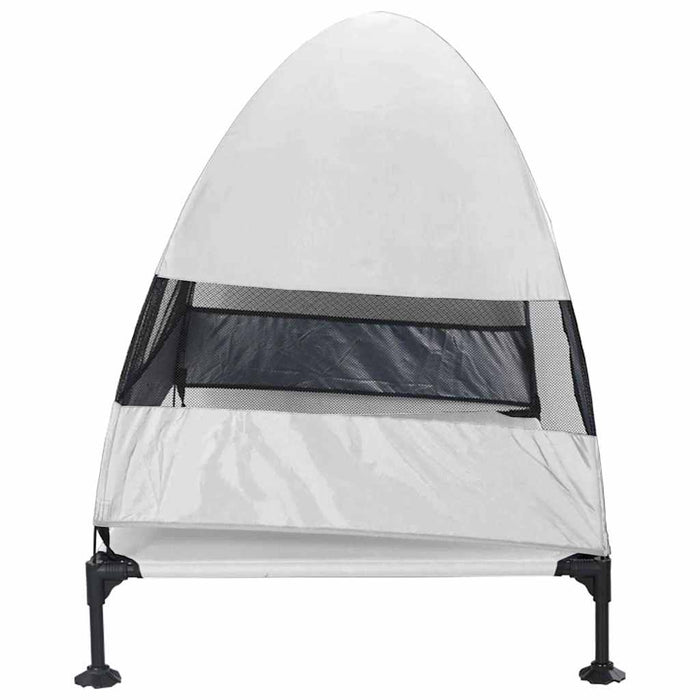 Letto rialzato per cani  con tetto removibile grigio argento XL acciaio 42008222