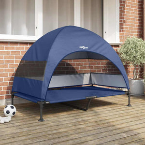 vidaXL Letto per Cani Elevato Blu marino 127 x 81 x 108 cm
