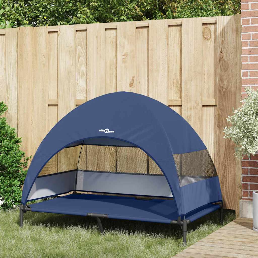 vidaXL Letto per Cani Elevato Blu marino 127 x 81 x 108 cm