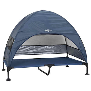 Letto rialzato per cani  con tetto removibile blu navy XL Acciaio 42008223