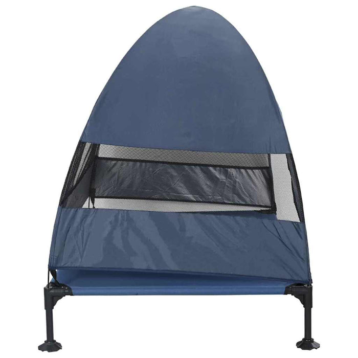 Letto rialzato per cani  con tetto removibile blu navy XL Acciaio 42008223