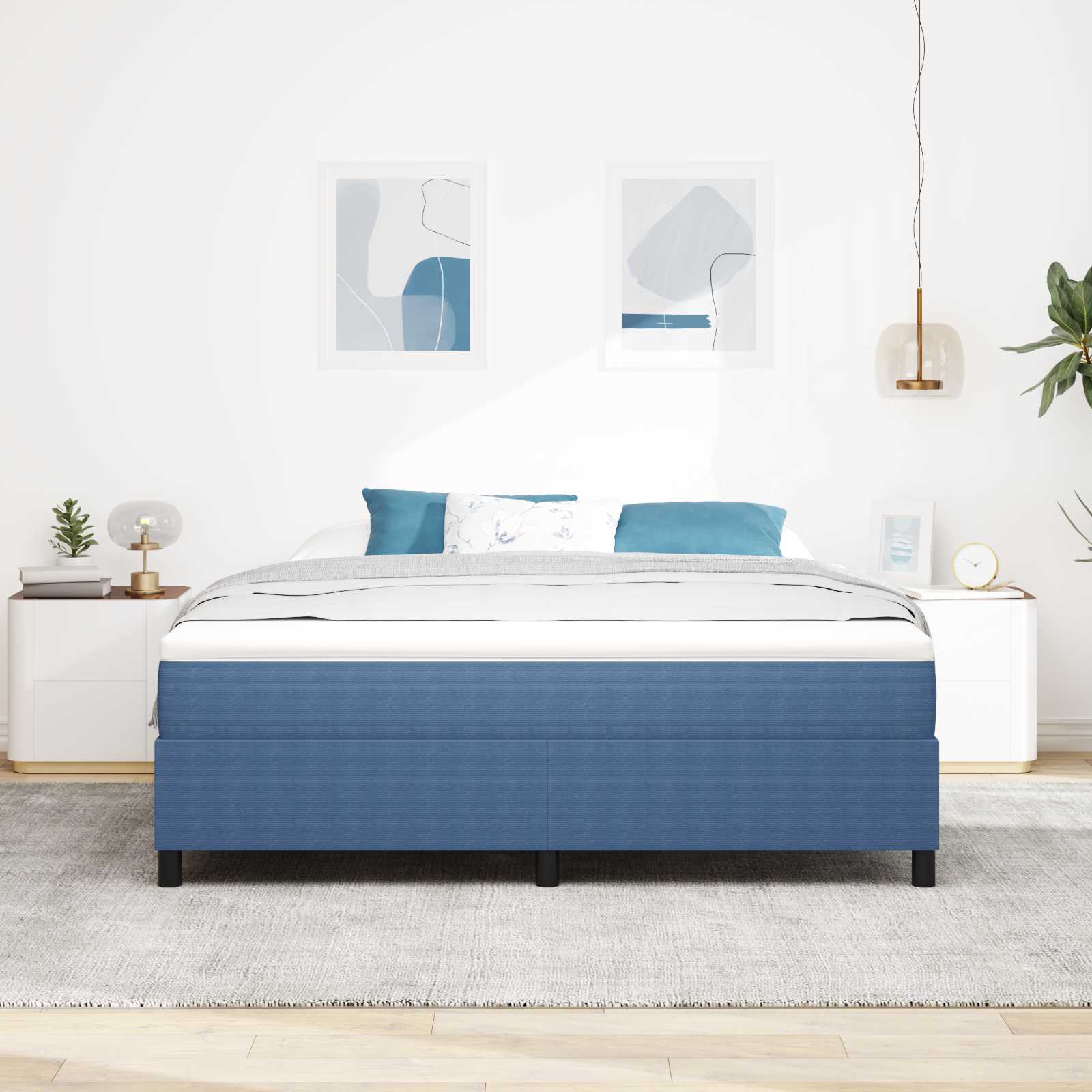 Struttura letto piattaforma Blu 180 x 200 cm Tessuto 3337425