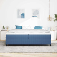 Letto a molle Blu e Bianco 203 x 200 x 60 cm 3337485