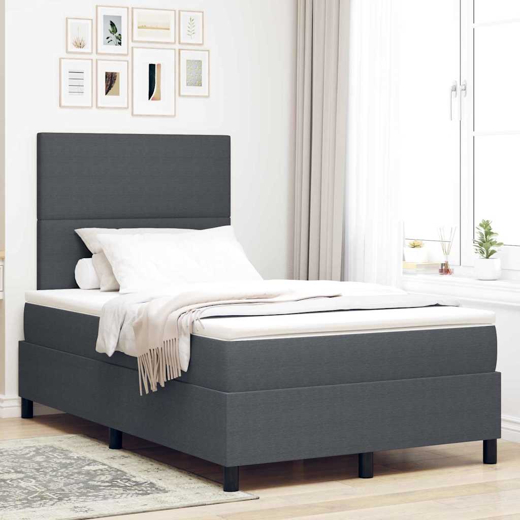 Letto a molle Grigio scuro e Bianco 203 x 120 x 128 cm 3337552