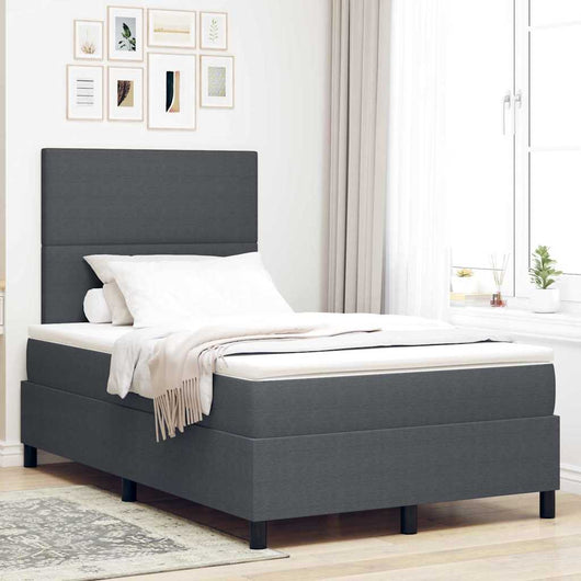 Letto a molle Grigio scuro e Bianco 203 x 120 x 128 cm 3337552