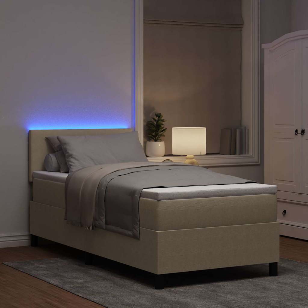 Letto a Sorgente LED Grigio chiaro e bianco 80 x 200 cm 3337578
