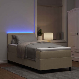 Letto a Sorgente LED Grigio chiaro e bianco 80 x 200 cm 3337578