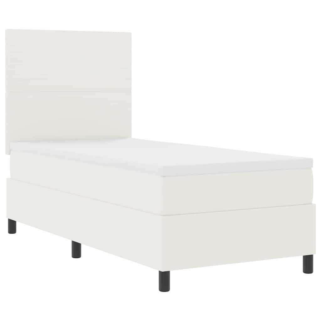 Letto a molle Crema e Bianco 193 x 90 x 128 cm 3337625