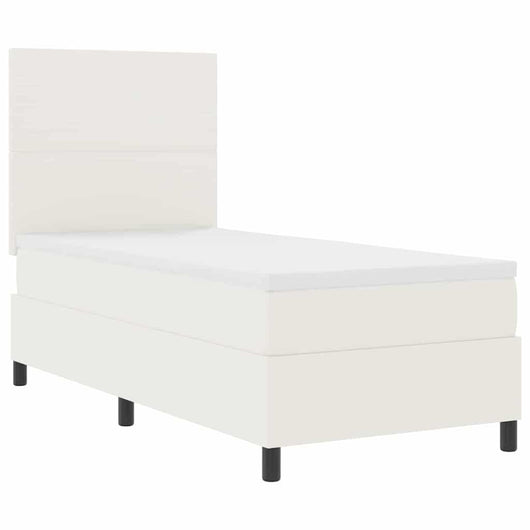 Letto a molle Crema e Bianco 193 x 90 x 128 cm 3337625