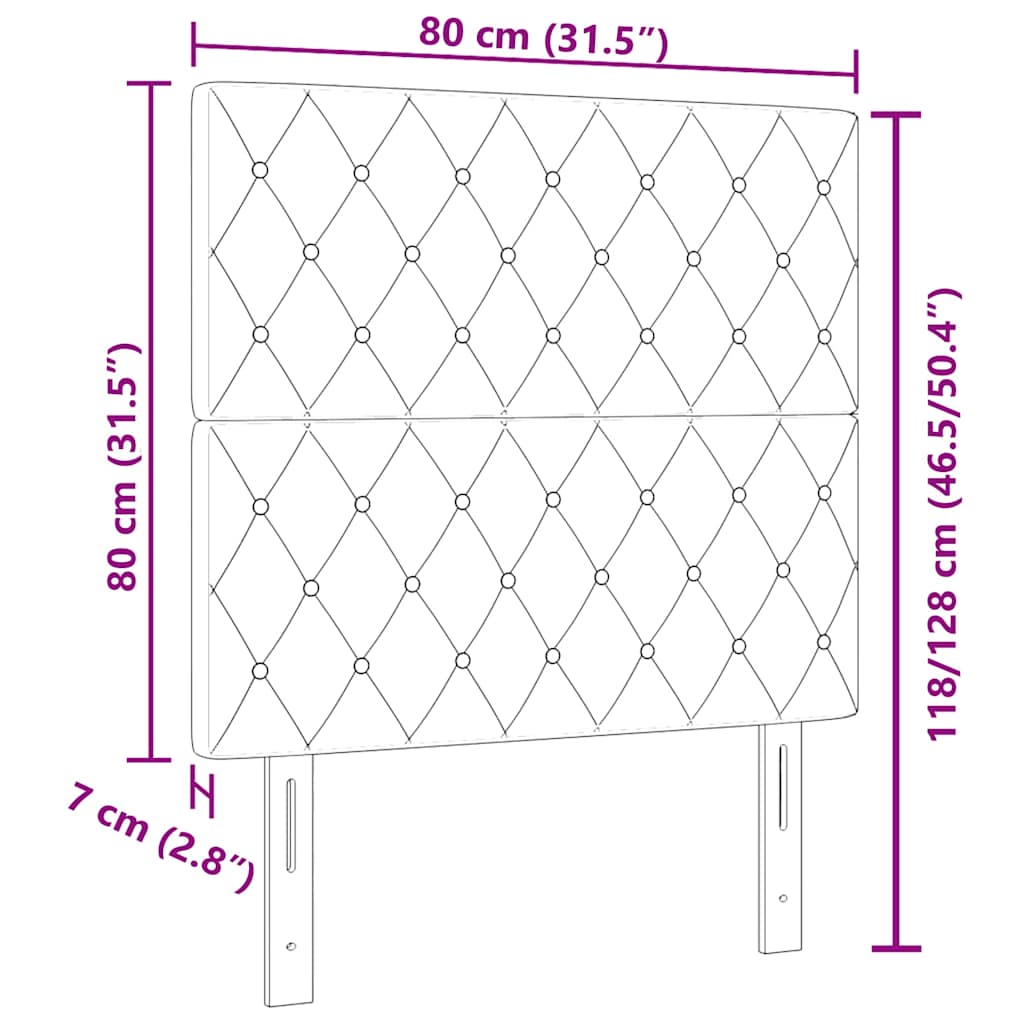 Testiera in Velluto Argille Grigio scuro 80 cm Velluto 3337741