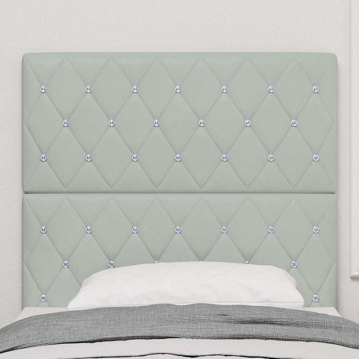 Testiera-Testata-Testiera Decorativa Grigio chiaro 100 cm Pelle Sintetica 367284