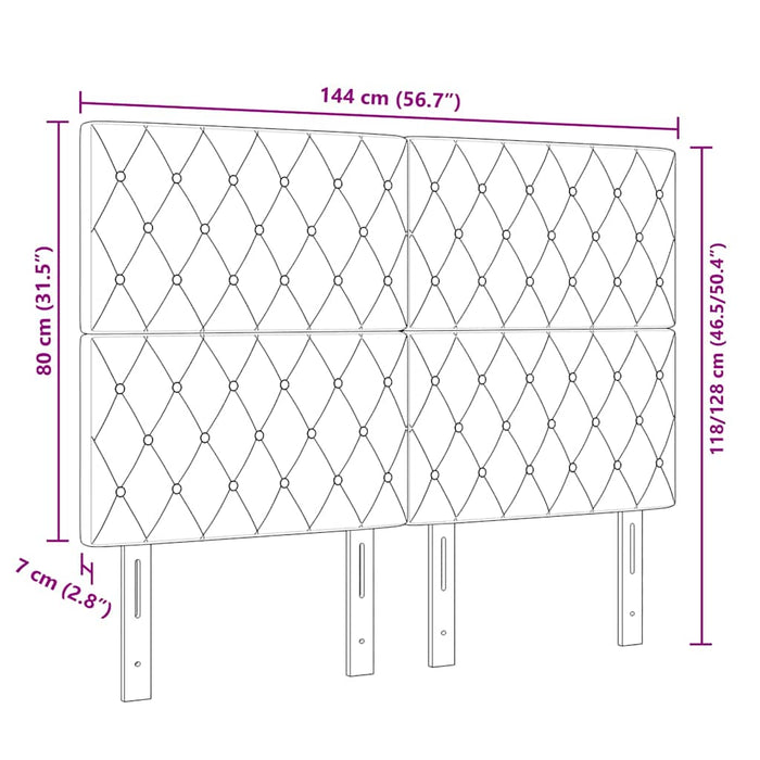 Testiera-Testata-Testiera Decorativa Grigio chiaro 144 cm Pelle Sintetica 893168